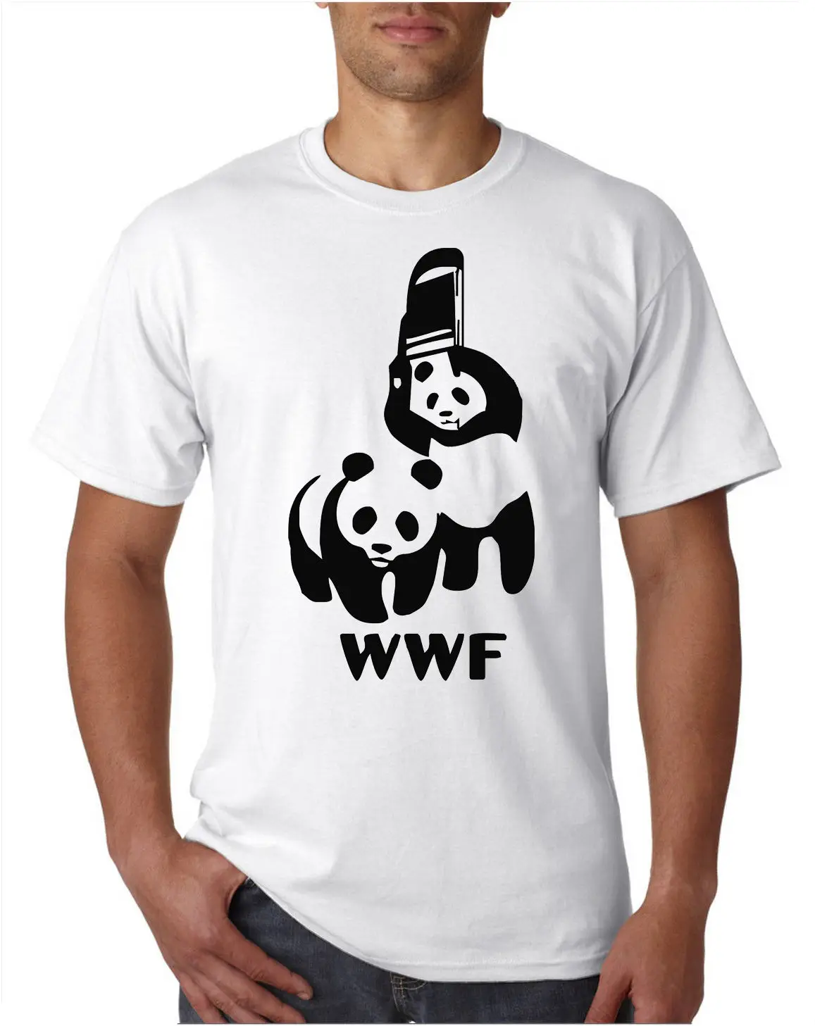 WWF забавная панда Медведь банкси сумо борцовка футболка крутая Повседневная