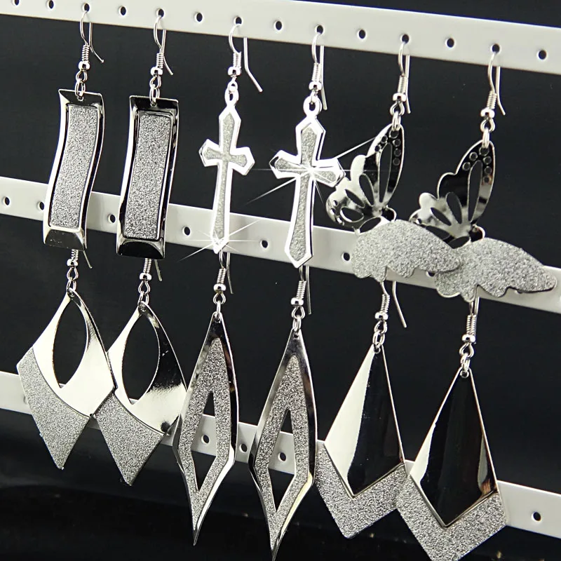 Mix Style Fashion Jewelry Silver Frosted Long Dangle Drop Earrings for Women Wedding Engagement Party Show Gift A800mix | Украшения и
