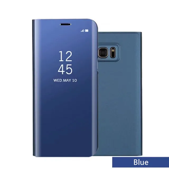 A3 A5 A7 роскошный кожаный чехол-книжка с подставкой Clear View Smart Зеркало чехол для телефона для samsung A5 A8 чехол для samsung A320 A520 A720 Fundas