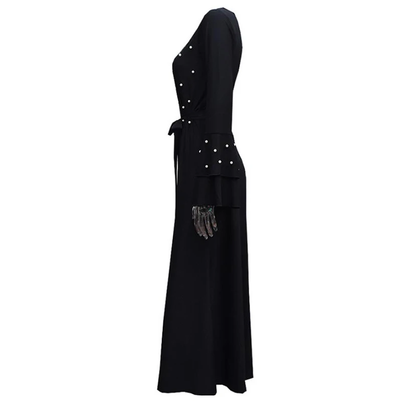 Женское платье Кафтан Abaya хиджаб с бусинами в арабском стиле Дубае 2019|Женские