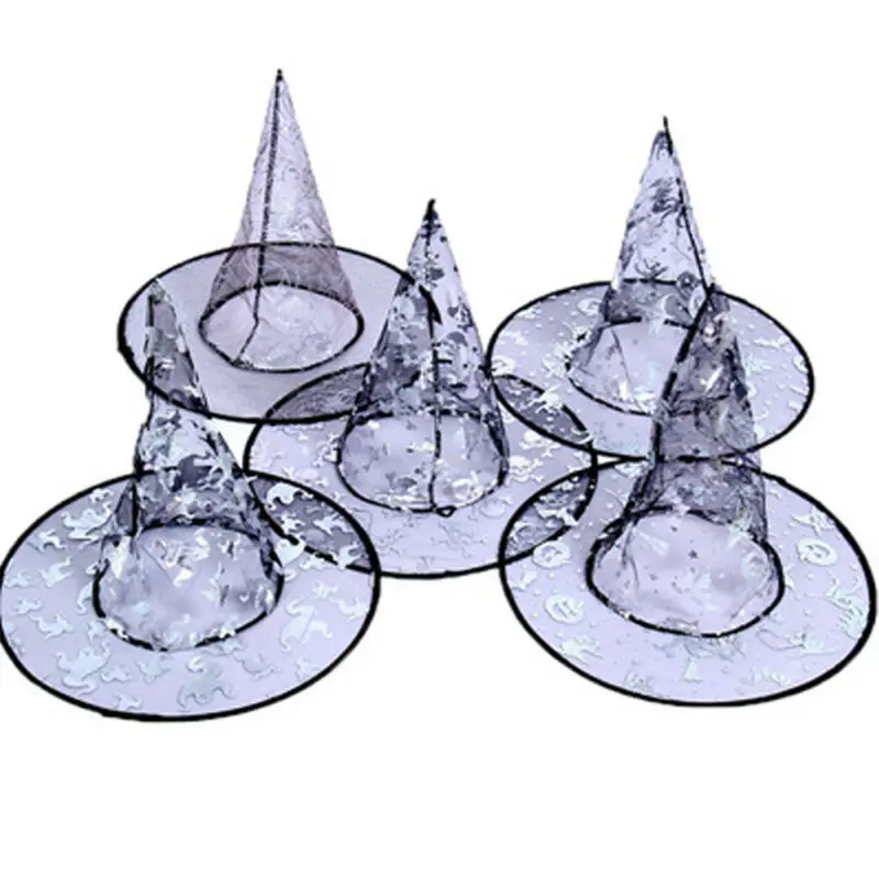 Для взрослых и детей пальто с черным плащом Кепки ведьма шляпа Золотой рисунком