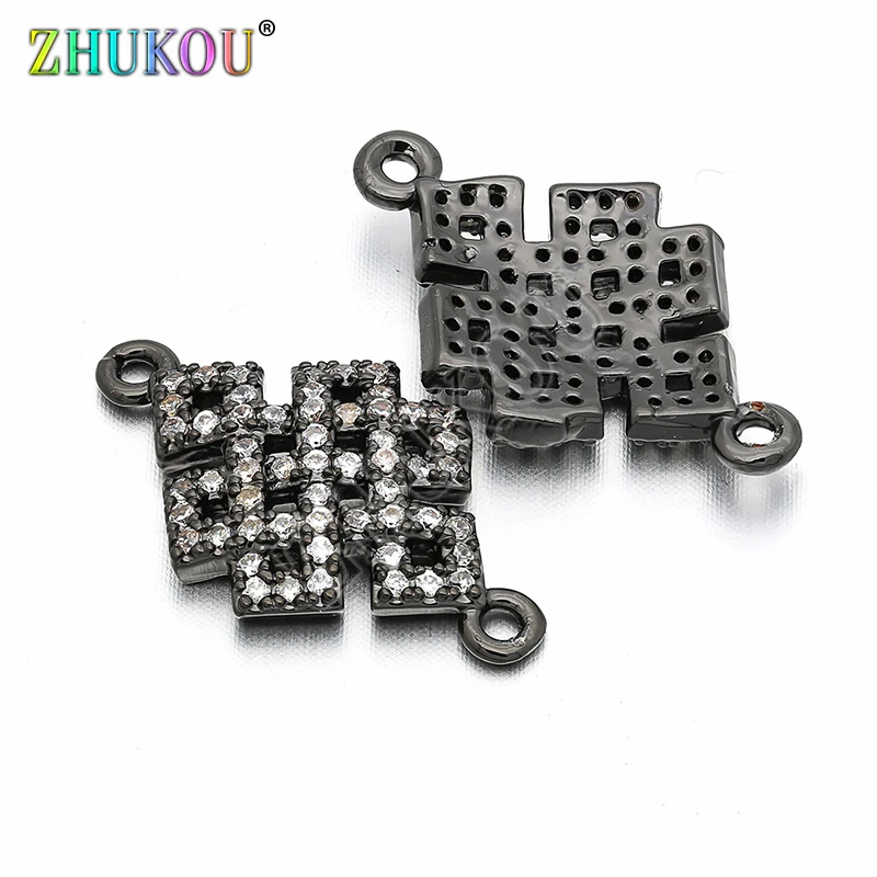 

13*22mm Brass Cubic Zirconia Chinese Knot Connectors for Diy Bracelet & Bangle Jewelry findings, Model: VS18