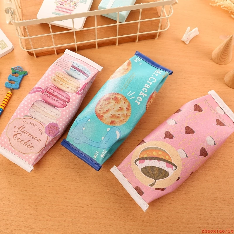Креативный школьный чехол карандаш Macaron kawaii милый для офиса блестящий в