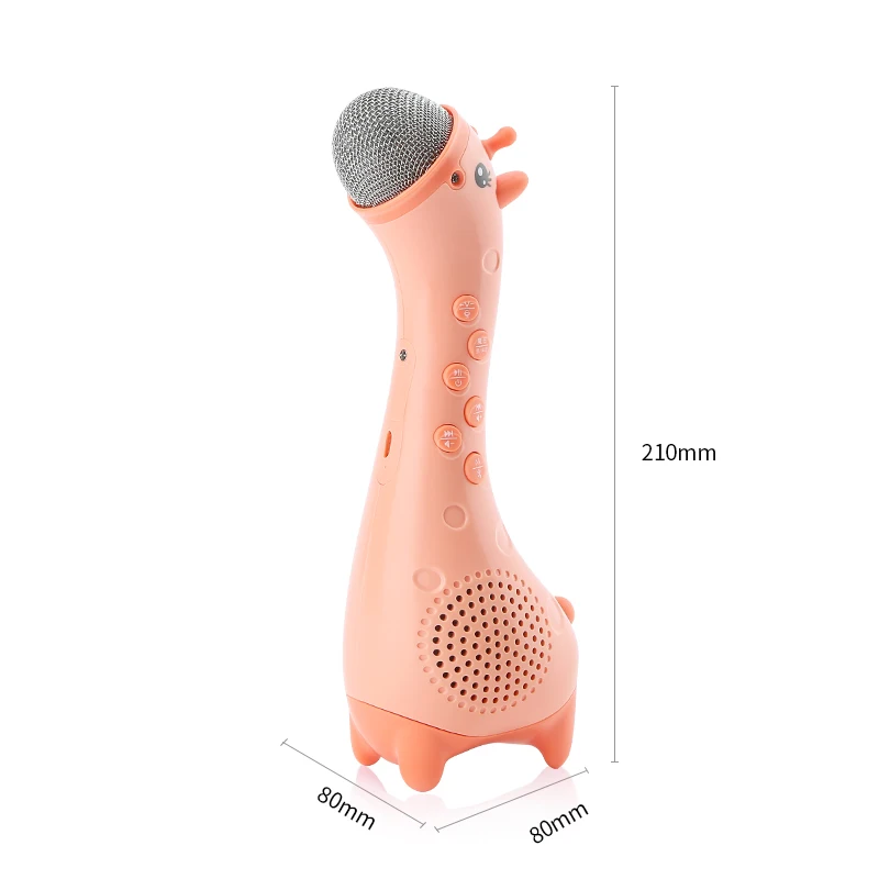 pink Beiens Милый Забавный детский usb зарядный микрофон олень микрофон караоке Подарок Музыка Пение машина беспроводной карманный KTV игрушка - Цвет: pink