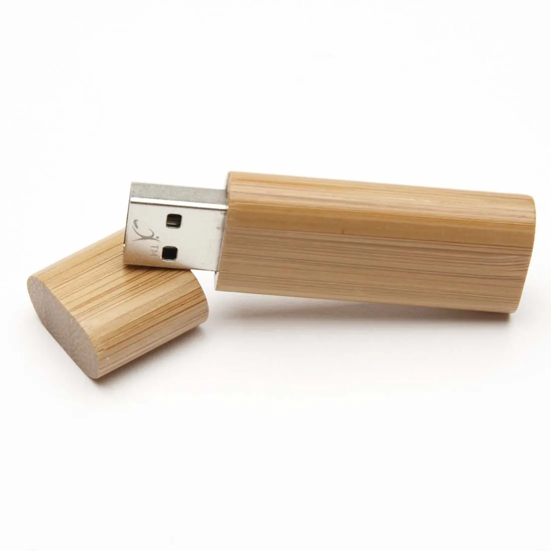 Цилиндрический USB флэш-накопитель 8GB деревянный