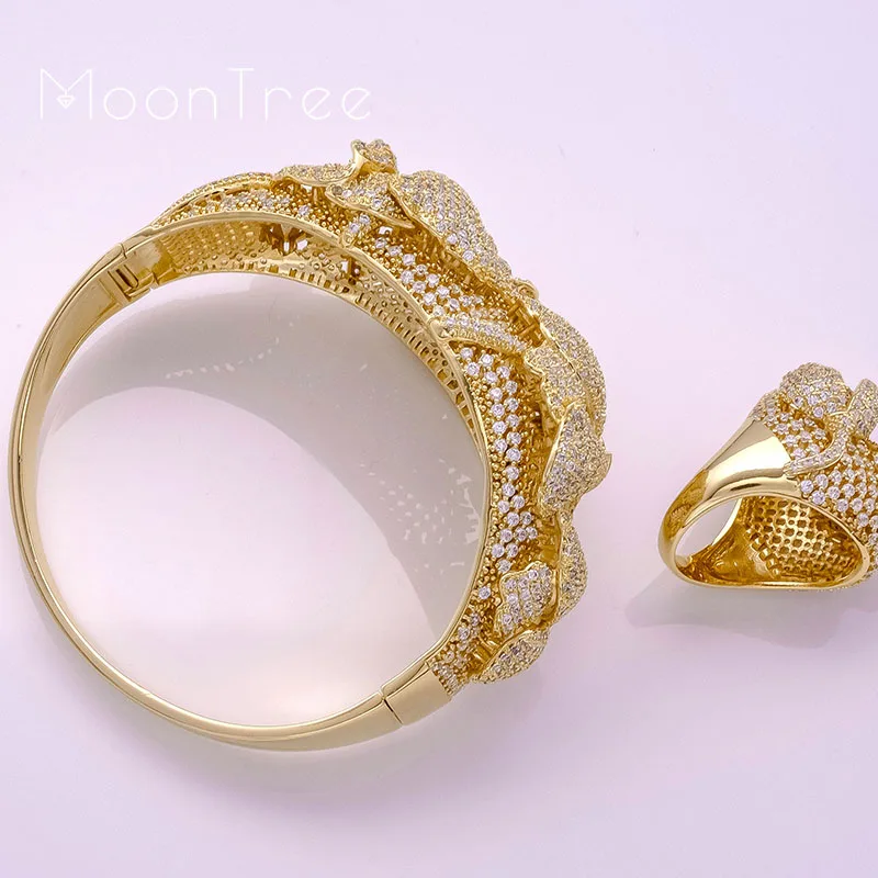 MoonTree цветы бегонии Роскошные подсолнечника Полный AAA кубического циркония для