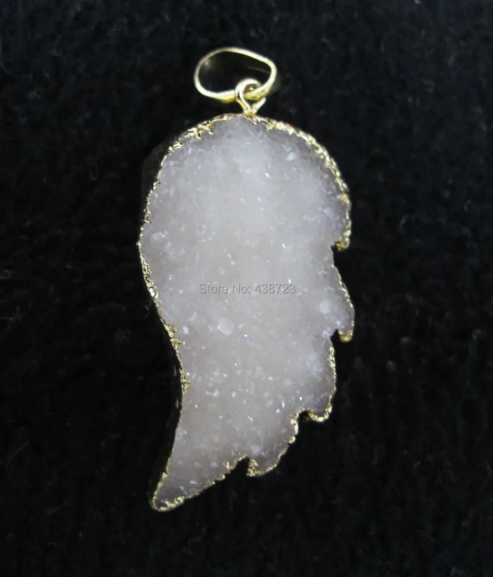 Druzy jewelry pendant 5pcs/lot Crystal Quartz Wing fit necklace diy | Украшения и аксессуары