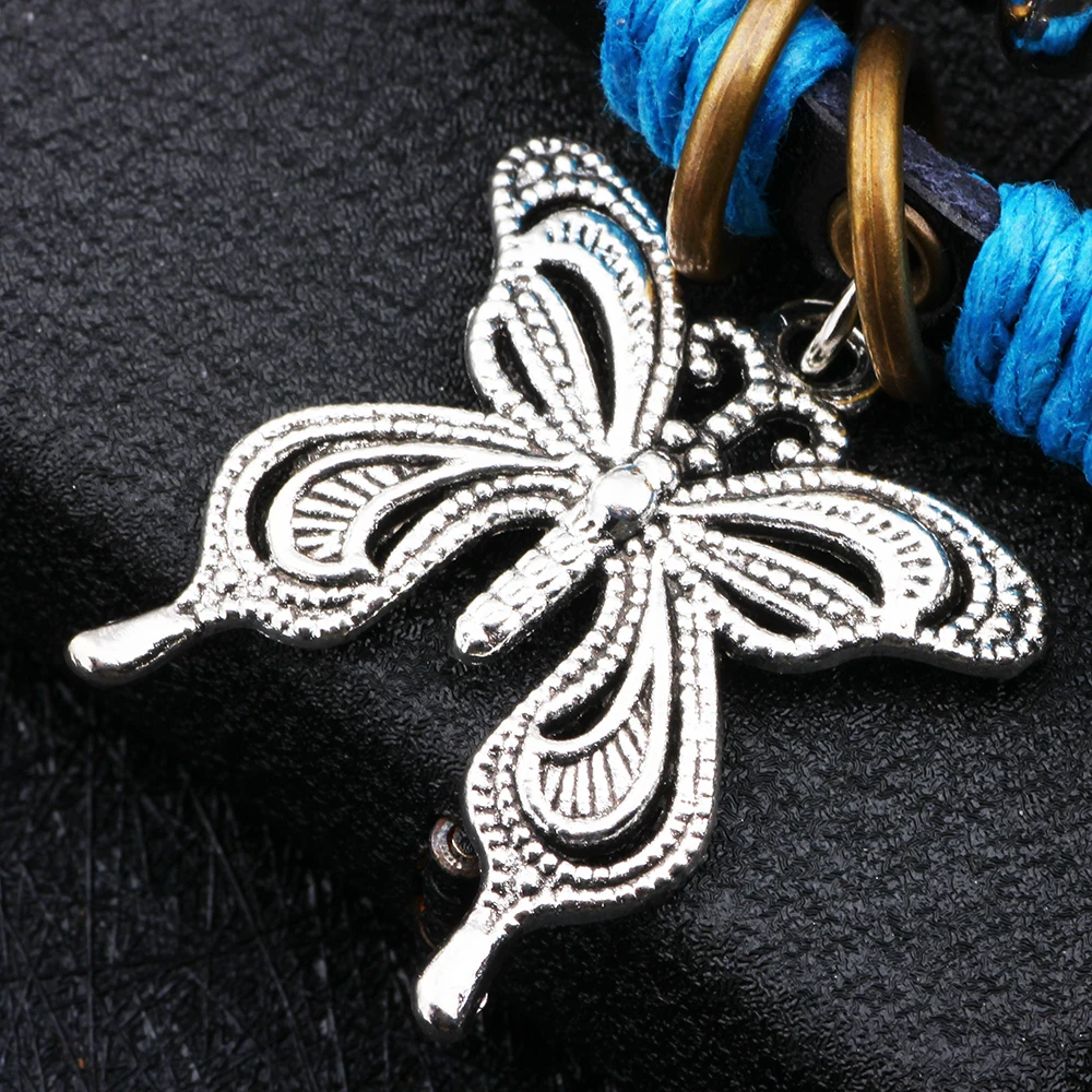 LIKA Newest Personality Charm Butterfly Bracelets Black Multiple Leather &amp Bangles For Women Men Drop Shipping Jewelry | Украшения и