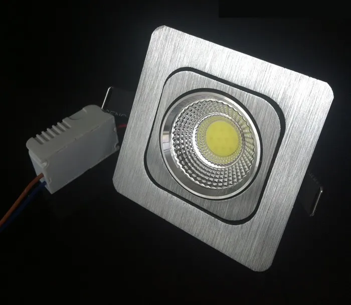 Горячая Распродажа квадратный серебряный светодиодный Cob светильник 10 Вт 120 лм с