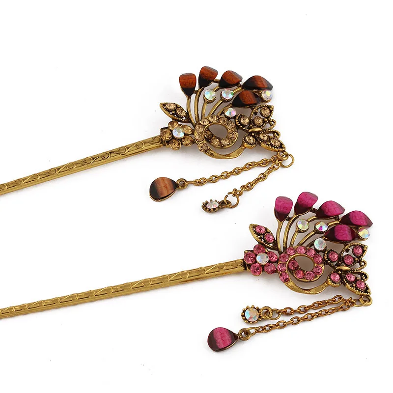 Винтажная акриловая кристаллическая стразы бабочка женская заколка для волос