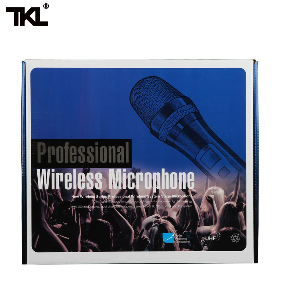 TKL K-220U двухканальный Регулируемый UHF беспроводной микрофон для караоке системы