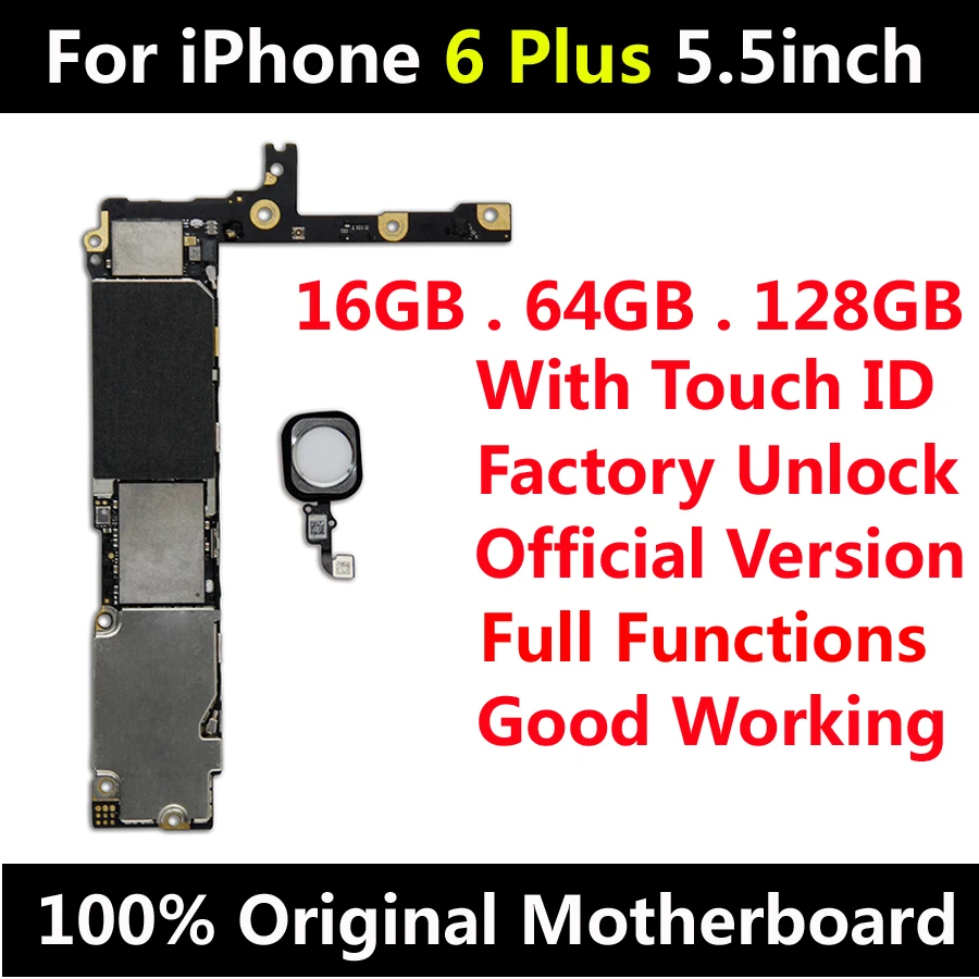 Оригинальная материнская плата для iPhone 6 Plus 5 дюймов Заводская разблокировка с