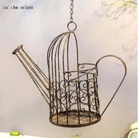 ceiling hanging water can shape rustic vintage wire metal vase hand made