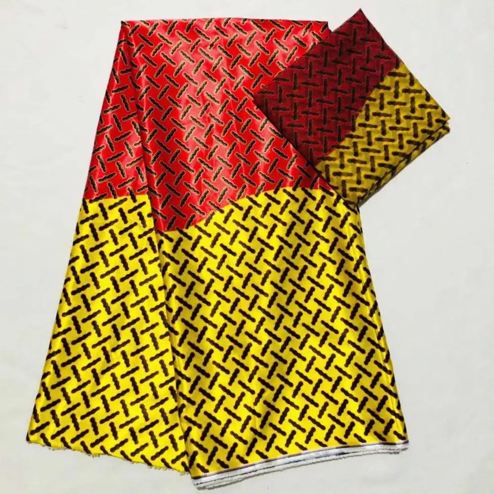 2019 новейший атласный Шелковый материал 4 + 2 ярдов/партия цветная ткань для одежды