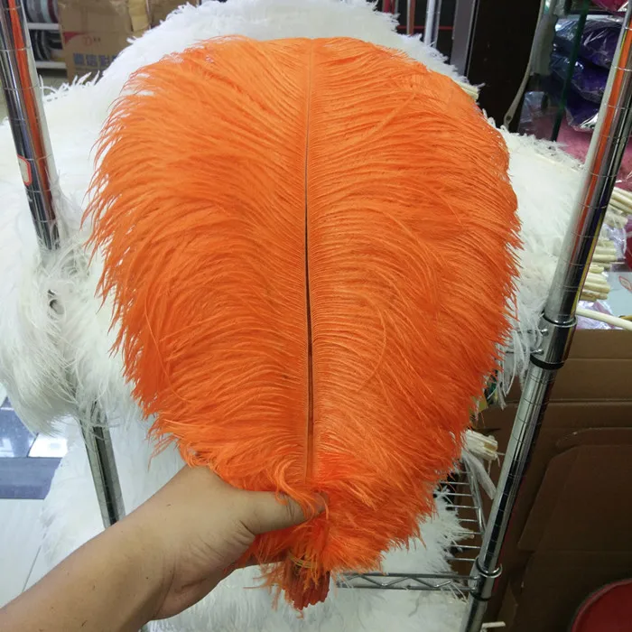 Orange Лидер продаж 100 шт. Красивая 14-16 дюйм(ов)/35-40 см 11 Цвет страусиное перо DIY ювелирные украшения/ свадебное торжество - Цвет: Orange