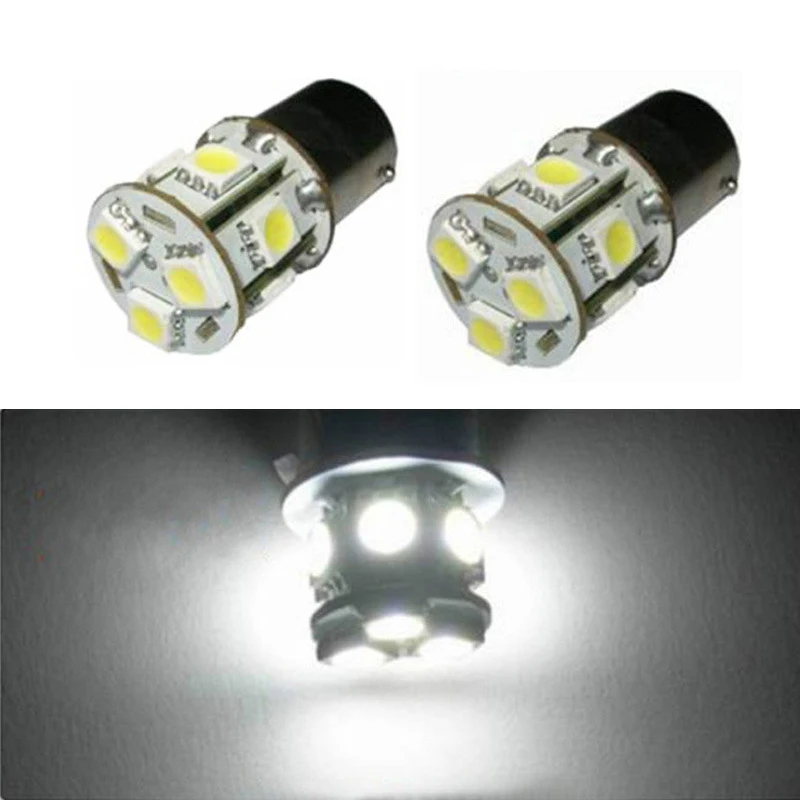 2 шт./лот светодиодные тормозные лампы белого цвета BA15S R5W 1156 5050 8SMD Светодиодные