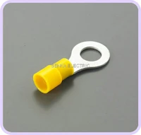 500pcs rv5 5 4 awg12 10 6 4 6mm insulated yellow ring terminals electrical connector round terminal