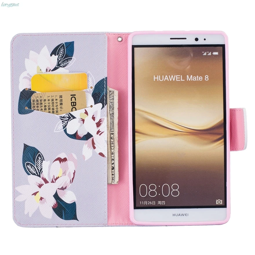 Чехлы для huawei Коврики 8 кожаный чехол Coque флип чехлы портмоне телефона с функцией