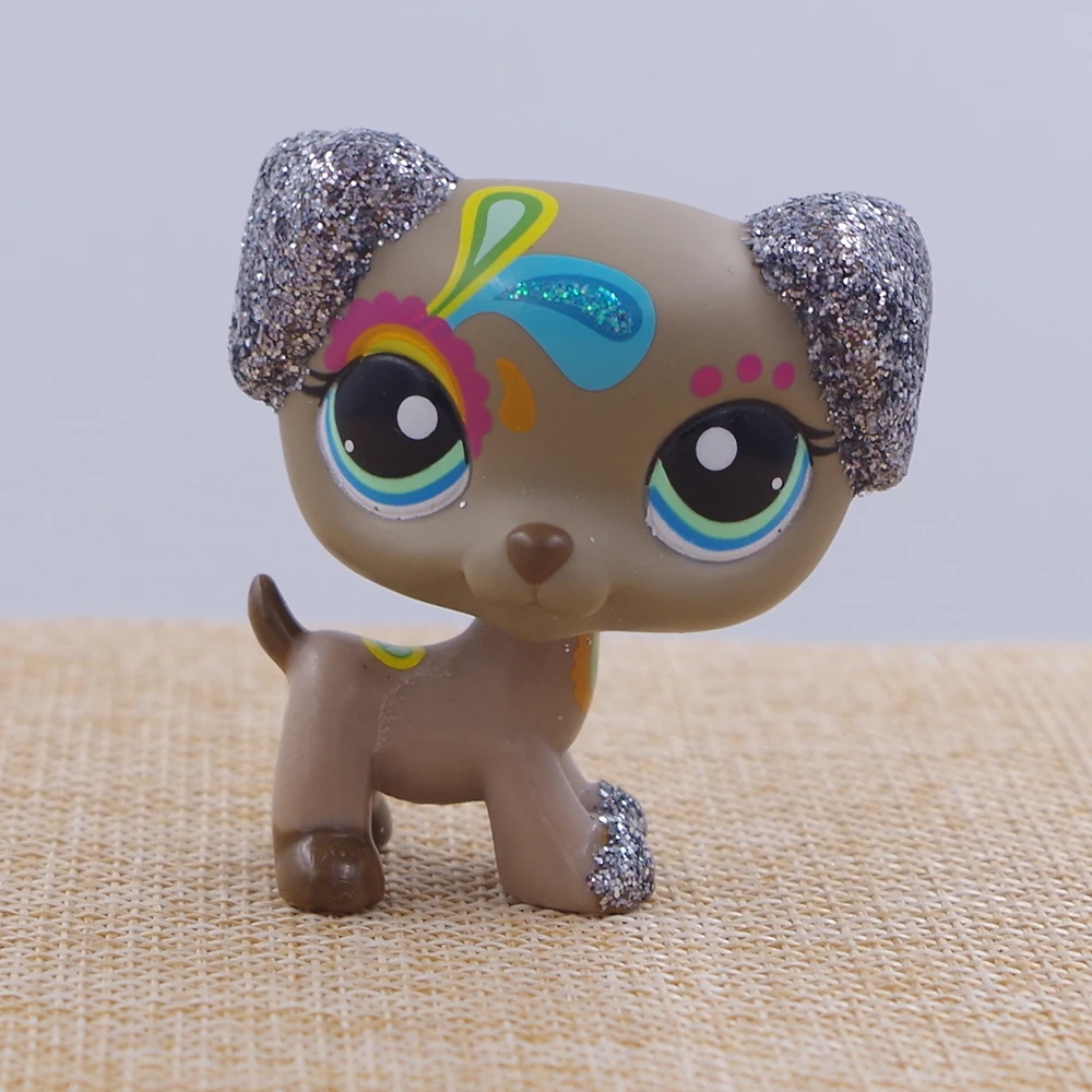 Pet Shop серые собаки щенок зеленые глаза блеск PS игрушки дети девочка подарок