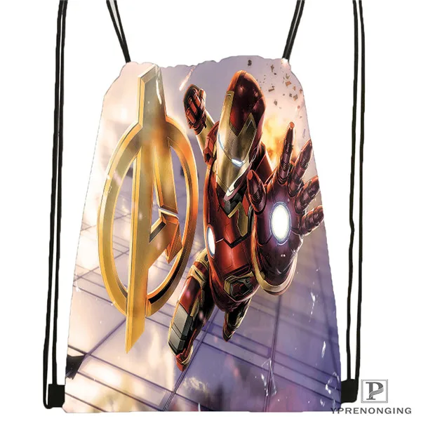 Drawstring Backpack Пользовательские Мстители из комиксов Marvel походная сумка на шнурке для мужчин и женщин милый рюкзак дети ранец(черная спина) 31x40 см#180531-01-42 - Цвет: Drawstring Backpack