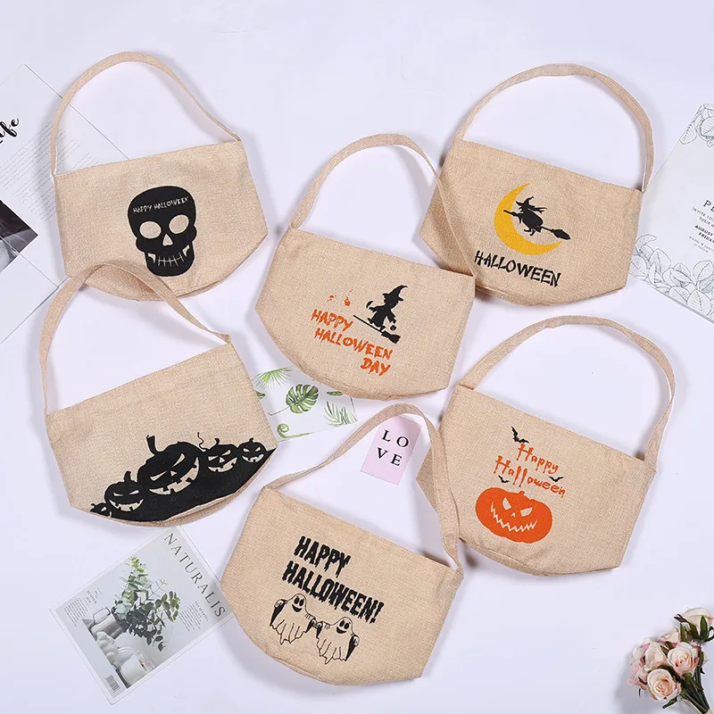 Сумка для покупок креативная Холщовая конфет на Хэллоуин портативная мультяшная