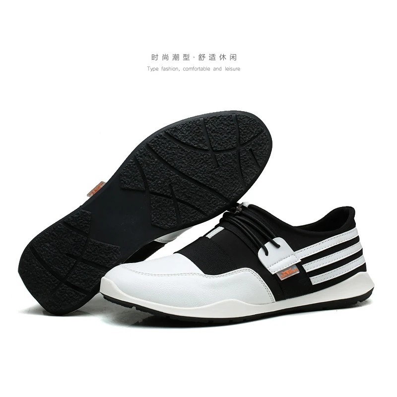 Г. Н.. ШИ ЦЗЯ Британский Стиль Белый Черный Полное Зерно Кожа с Тканью Верхней