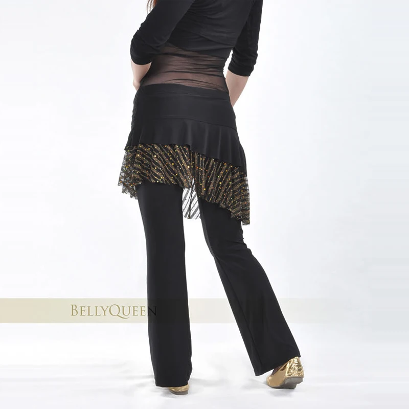 Костюм для танца живота #09 юбка брюки с золотыми/серебряными блестками длинные