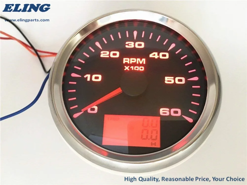 Водонепроницаемый Тахометр для лодки Морской ЖК дисплей 6000 об/мин 85 мм 12 В/24 В С 8