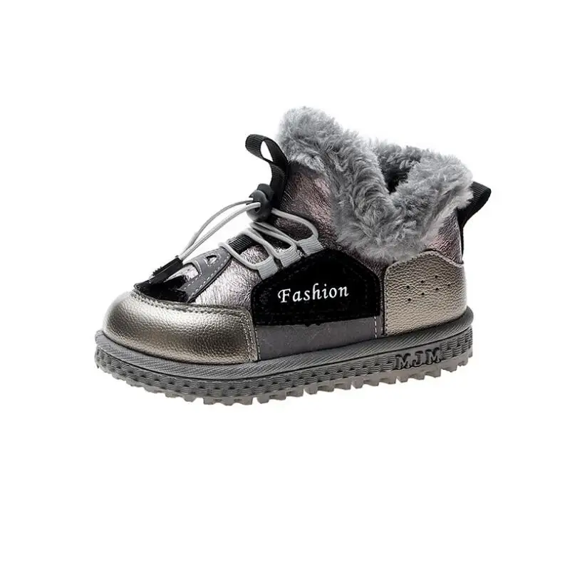 Children Shoes Kids Snow Boots Brand Winter Plush Bay Girls Snow Boot Warm Shoes Leather Toddler Boys Boots Fur