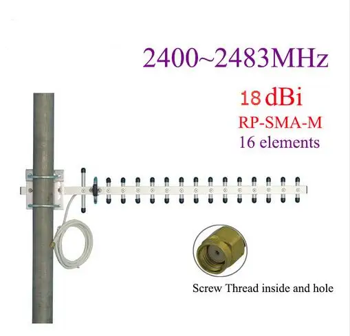 

2.4G alluminum alloy yagi antenna 18dBi 16 elements wifi router outdoor antenna with 1.5m cable 2400-2500M