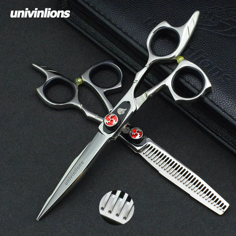 Univinlions 6 &quotЯпония 440C ножницы для стрижки филировочные Профессиональные