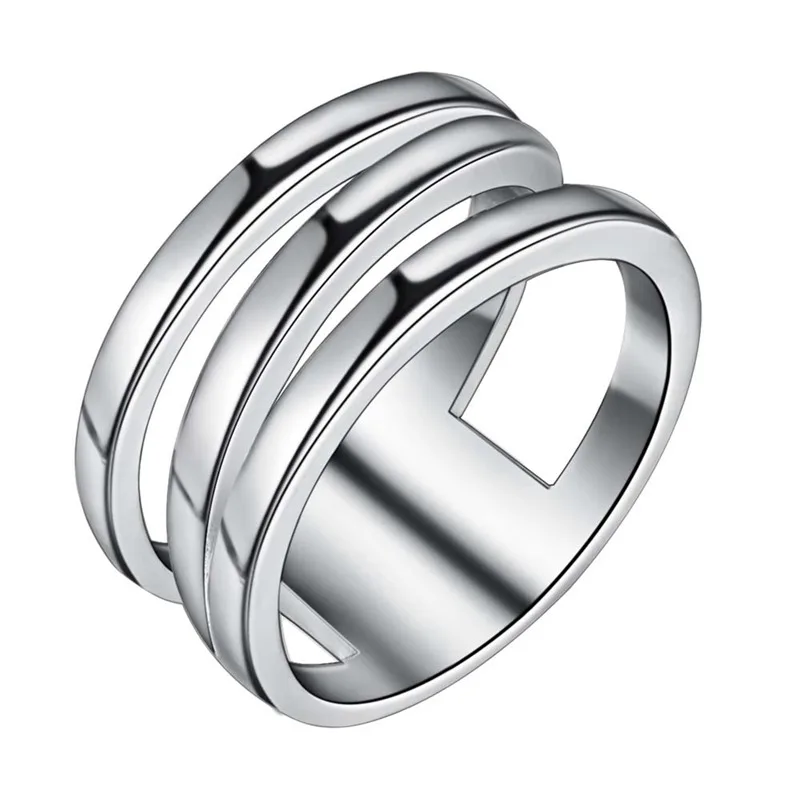 Посеребренное Ювелирное Украшение геометрическое кольцо подарок для женщин