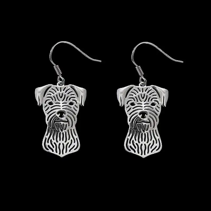 

Women's Cutout Alloy Pet Earrings Metal Border Terrier Jewelry Dog Earrings
