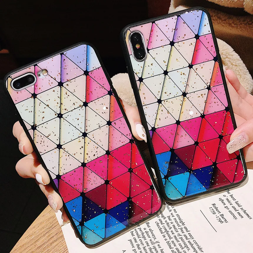 Роскошный золотой фольги треугольника мягкие Крышка для Vivo IQOO x27 pro nex A S Z5X Z3X Y93 Y95
