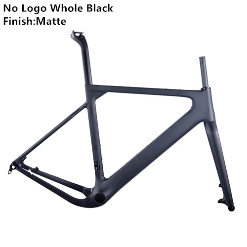 No logo Black Matte Карбоновая дорожная рама 27,5 er/700c гравийная велосипедная рама mtb карбоновый дисковый тормоз Велокросс велосипедная Рама в комплекте 650b через ось 12*142 мм - Цвет: No logo Black Matte