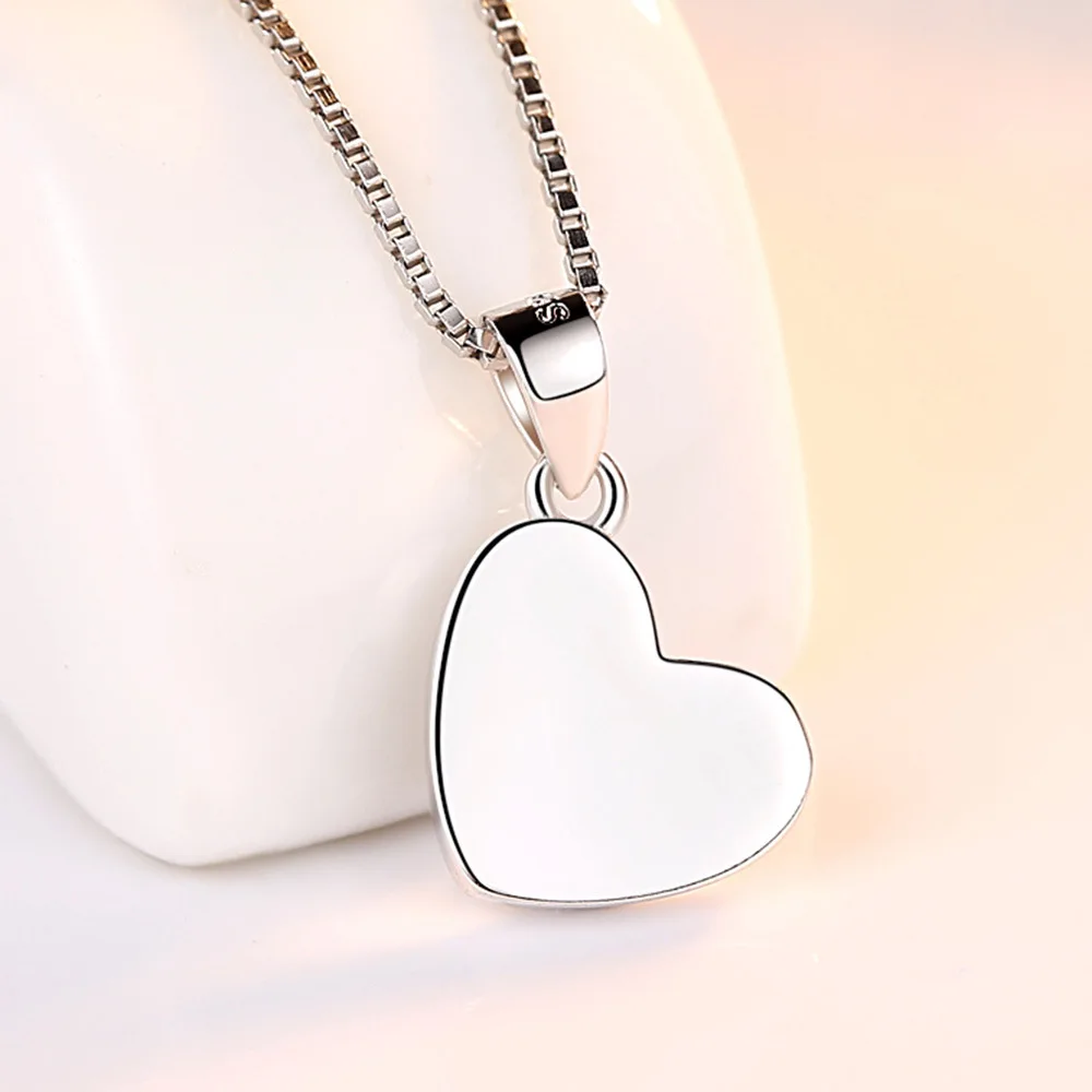 Promotion 925 sterling silver romantic love heart women Christmas gift lady pendant necklace jewelry short box chains no fade | Украшения и