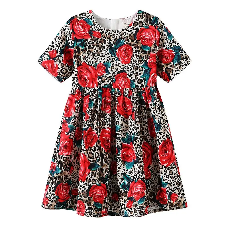 Летнее платье для девочек Robe Fille Детское с цветочным принтом Костюм принцессы