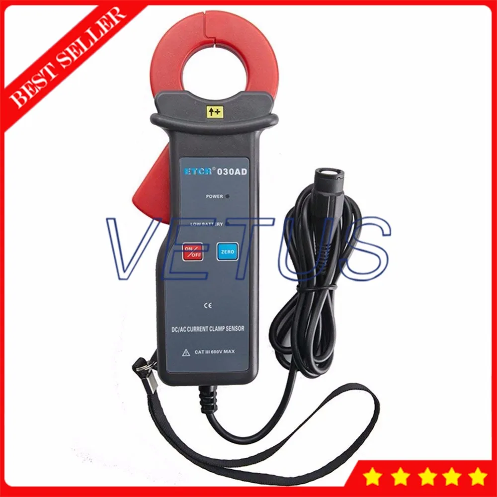 

ETCR030AD Handheld AC DC Clamp Leakage Current Sensor with AC DC Range 0mA to 60.0A Measurement Output Connector BNC Plug