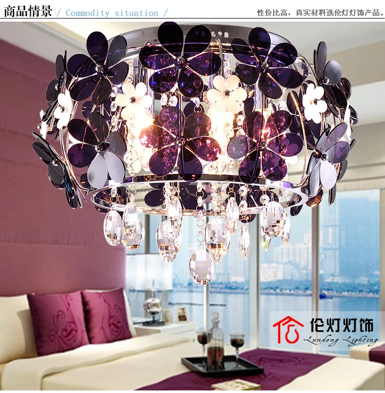 

Lamps crystal modern brief led petals crystal ceiling light bedroom lamp
