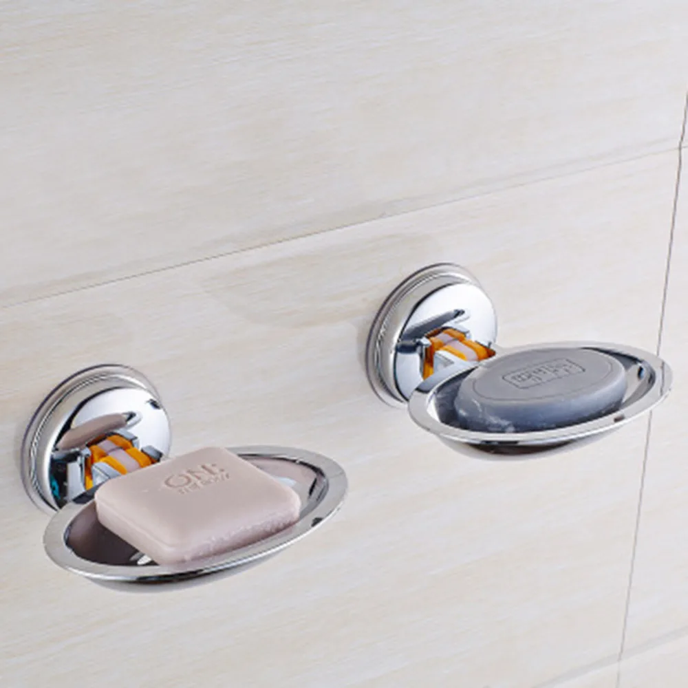 Bathroom shower soap box tableware home strong suction cup kitchen sink dish wall mount storage tray *D |