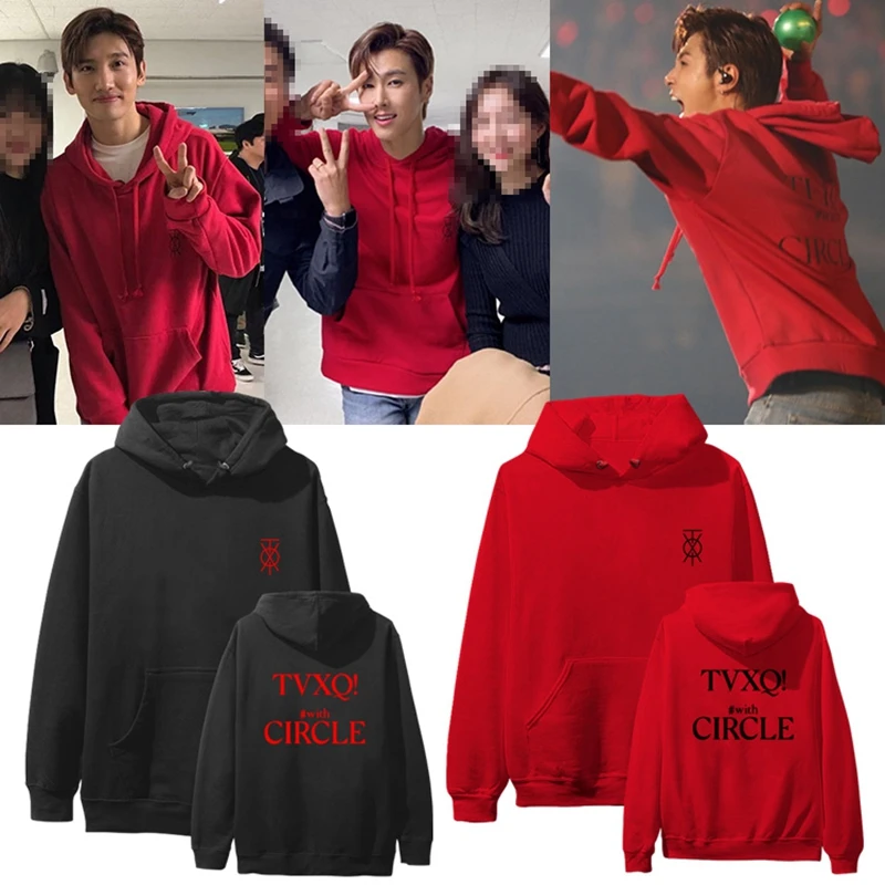 Мужская толстовка с капюшоном KPOP TOHOSHINKI Свитшот TVXQ круглым вырезом пуловер