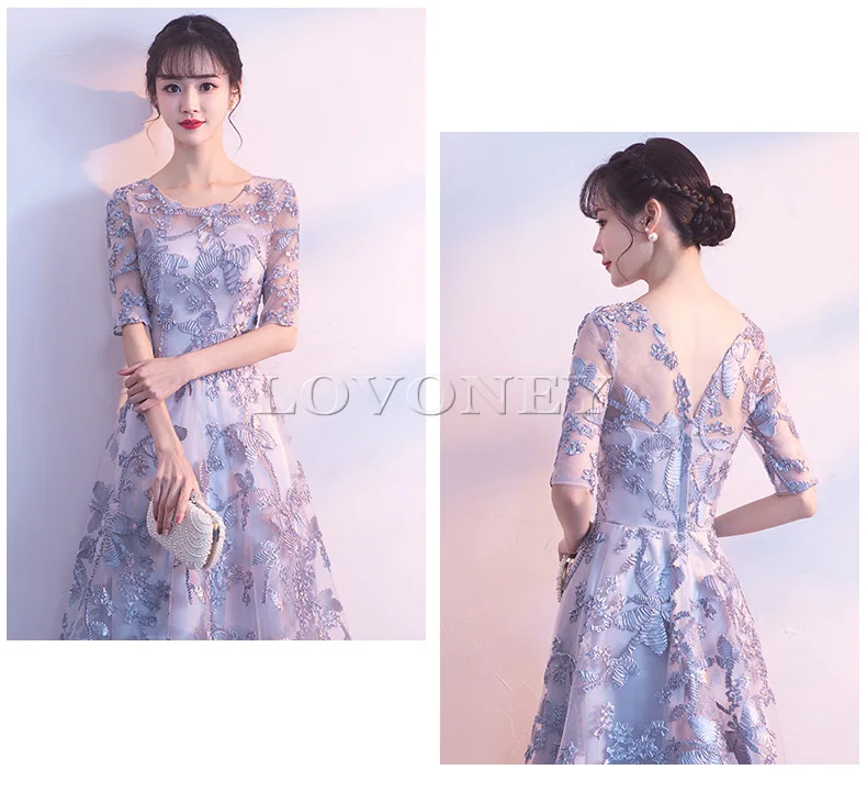 DEERVEADO Robe De Soiree элегантное вечернее платье с коротким рукавом длинное торжественное платье вечернее платье сексуальное с открытой спиной платье для выпускного вечера M253