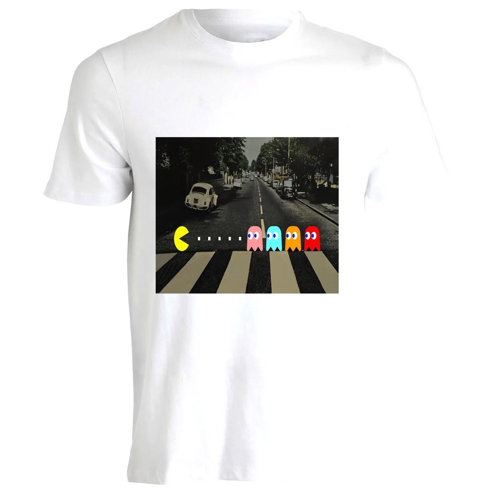 Pac man Abbey Road Ghost Crossing Man пародия Мужская футболка Топ AA89 Подарочная Футболка с