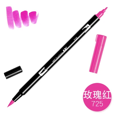 725 1 шт., TOMBOW, AB-T, Япония, 96 цветов, художественная кисть, ручка с двумя головками, маркер, профессиональный водный маркер, ручка для рисования, Kawaii, канцелярские принадлежности - Цвет: 725