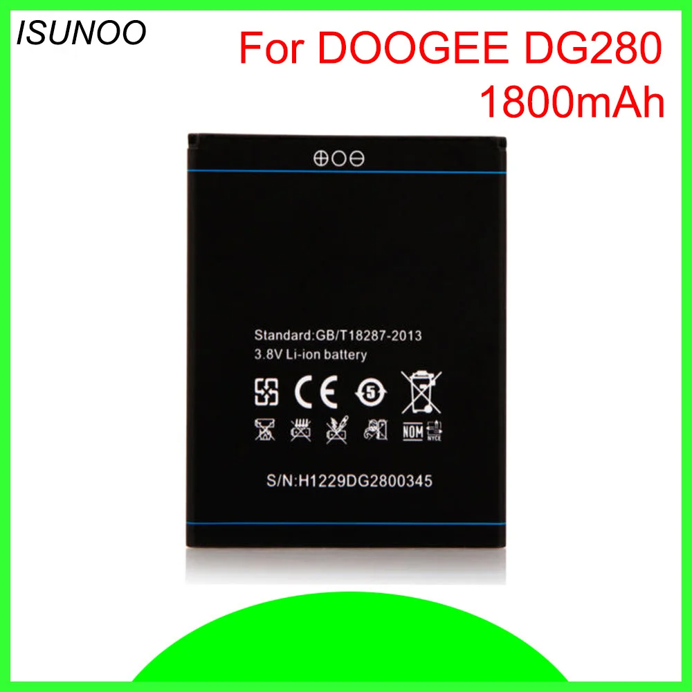 ISUNOO 10 шт./лот батарея для DG280 смартфона 1800 мАч литий-ионная аккумуляторная DOOGEE LEO