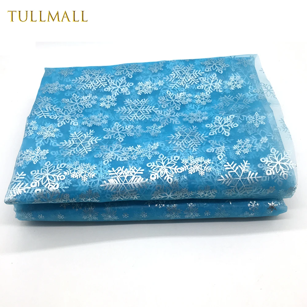 TULLMALL 150 см ширина замороженная Эльза Снежинка Ткань Тюль органза бронзовое