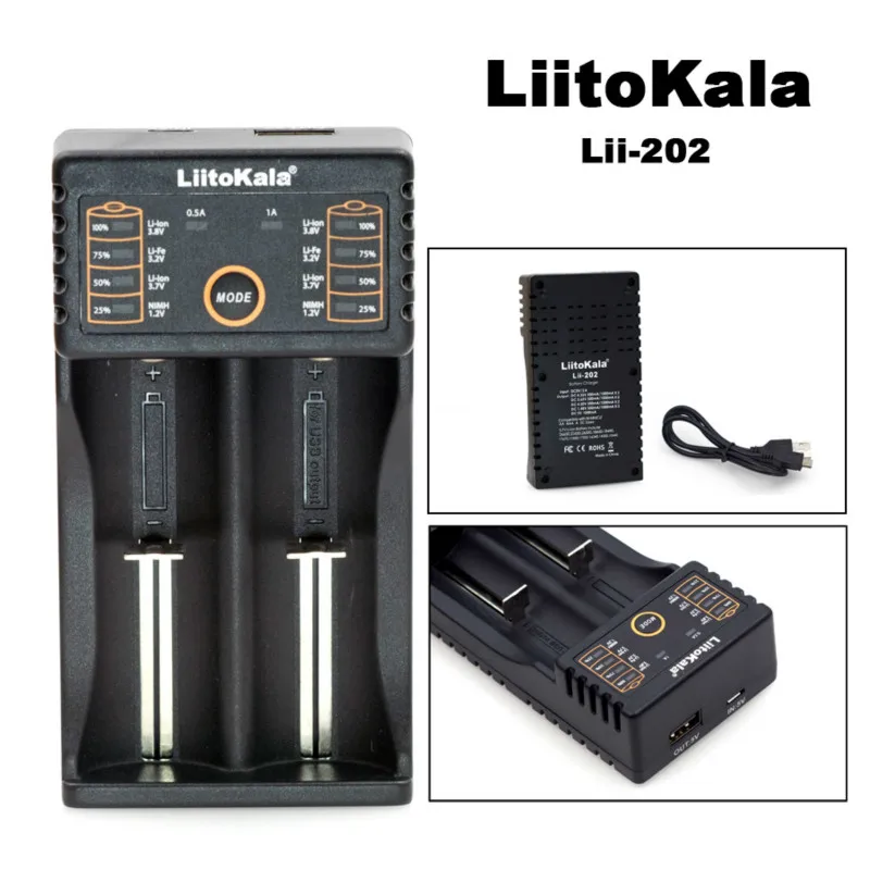 Новинка 2017 многофункциональная модель liitokala lii-202 18650 AA. AAA.22650. Зарядное устройство
