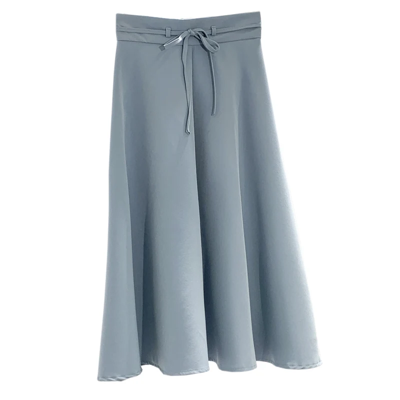 

half-length skirt women spring 2019 new high waist slim A-shaped skirt pure color umbrella skirts