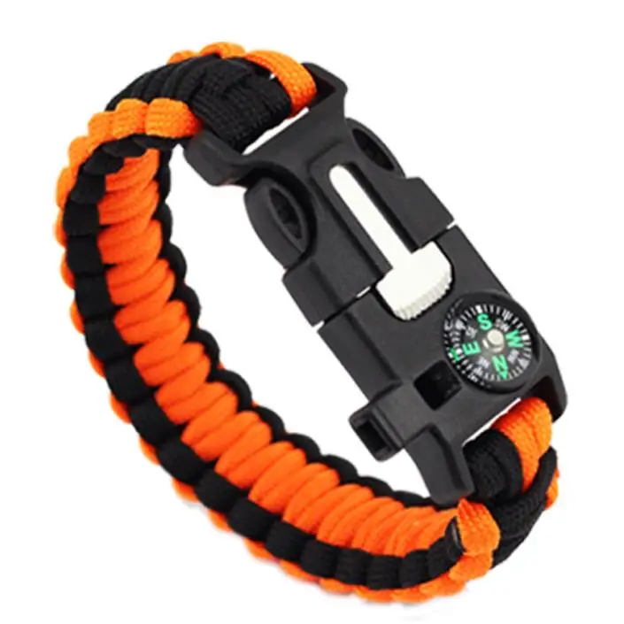 Color7 Paracord веревку 550 выживания Наборы парашют браслет Спасения Браслет свисток Компас Открытый инструменты выживания кемпинг - Цвет: Color7