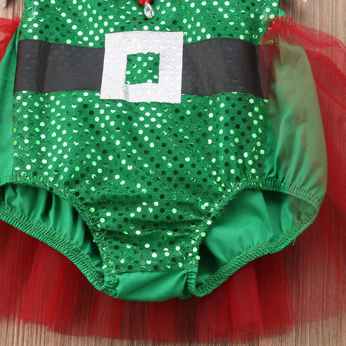 Citgeett NEWEST Christmas Bodysuit Newborn Baby Girl Lace Jumpsuit Strap Tutu Clothes Cute Green Clothing | Мать и ребенок